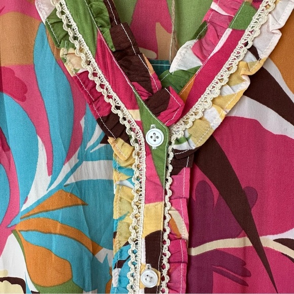 True Destinations Tropical Multicolor Sleeveless Maxi Sun Dress, Medium - Picture 7 of 10